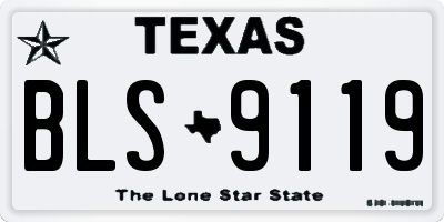 TX license plate BLS9119