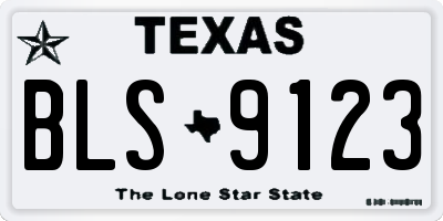 TX license plate BLS9123