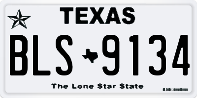TX license plate BLS9134