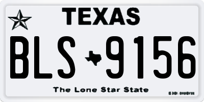 TX license plate BLS9156
