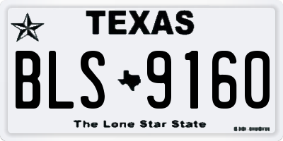 TX license plate BLS9160