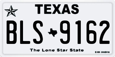 TX license plate BLS9162