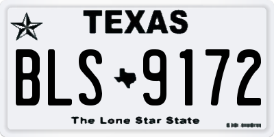 TX license plate BLS9172