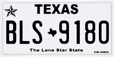 TX license plate BLS9180