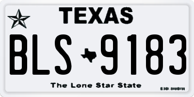 TX license plate BLS9183