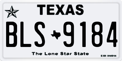 TX license plate BLS9184