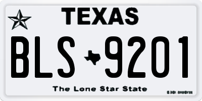 TX license plate BLS9201