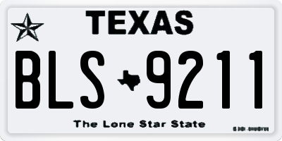 TX license plate BLS9211