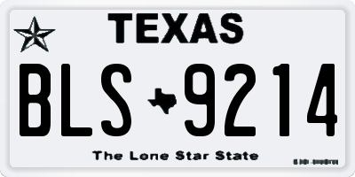 TX license plate BLS9214