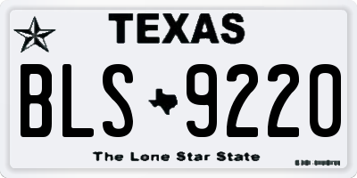 TX license plate BLS9220