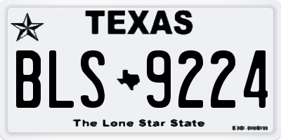 TX license plate BLS9224