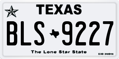 TX license plate BLS9227