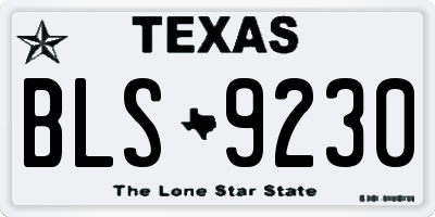 TX license plate BLS9230