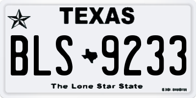 TX license plate BLS9233