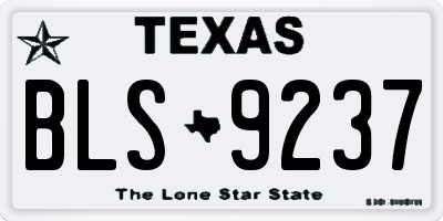 TX license plate BLS9237