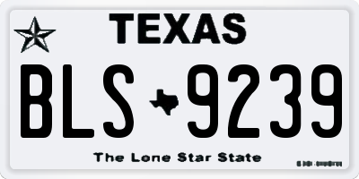 TX license plate BLS9239