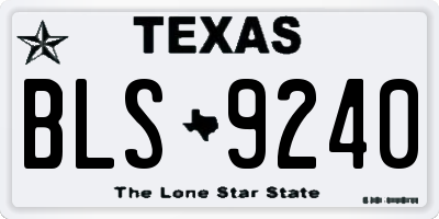 TX license plate BLS9240