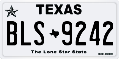 TX license plate BLS9242
