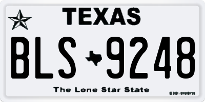 TX license plate BLS9248