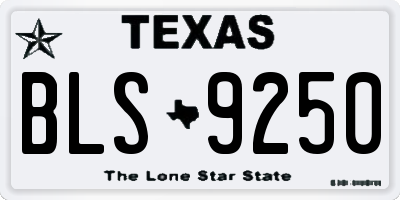 TX license plate BLS9250