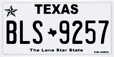 TX license plate BLS9257