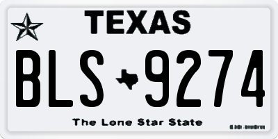 TX license plate BLS9274
