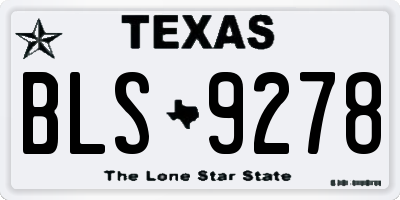 TX license plate BLS9278