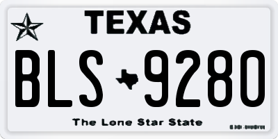 TX license plate BLS9280