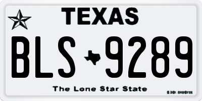 TX license plate BLS9289