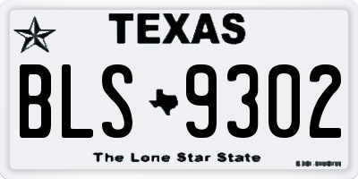 TX license plate BLS9302