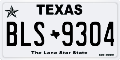 TX license plate BLS9304