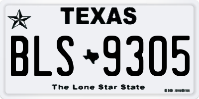 TX license plate BLS9305