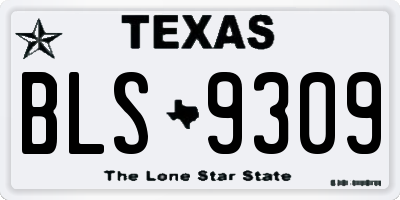 TX license plate BLS9309