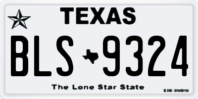 TX license plate BLS9324