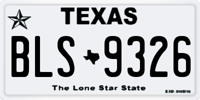 TX license plate BLS9326