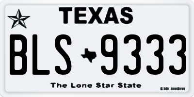 TX license plate BLS9333