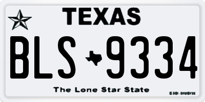 TX license plate BLS9334