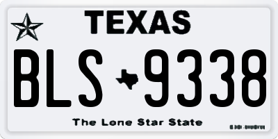 TX license plate BLS9338