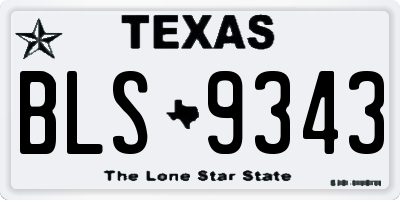TX license plate BLS9343