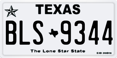 TX license plate BLS9344