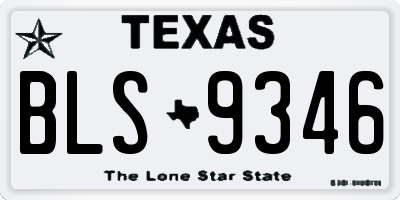 TX license plate BLS9346