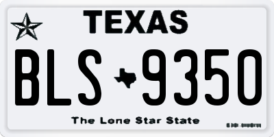TX license plate BLS9350