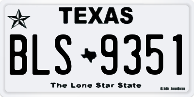 TX license plate BLS9351