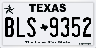 TX license plate BLS9352