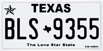 TX license plate BLS9355