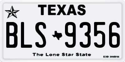 TX license plate BLS9356