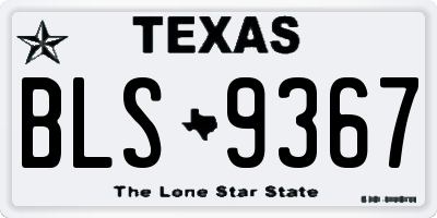 TX license plate BLS9367