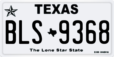 TX license plate BLS9368