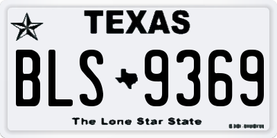 TX license plate BLS9369