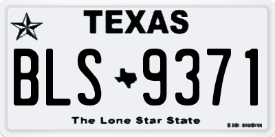 TX license plate BLS9371